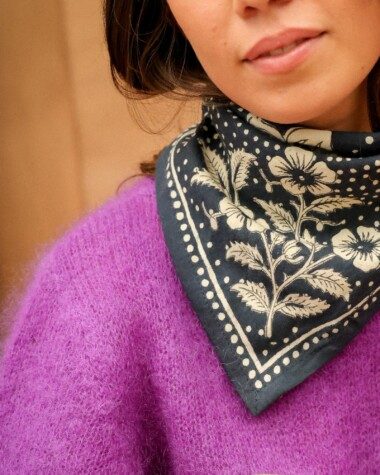 Foulard petit format – Hindi Bandana Encre