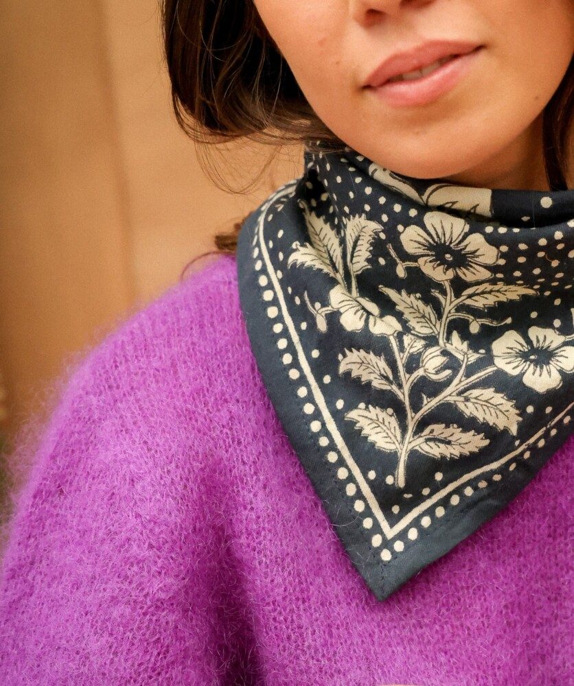 Foulard petit format – Hindi Bandana Encre