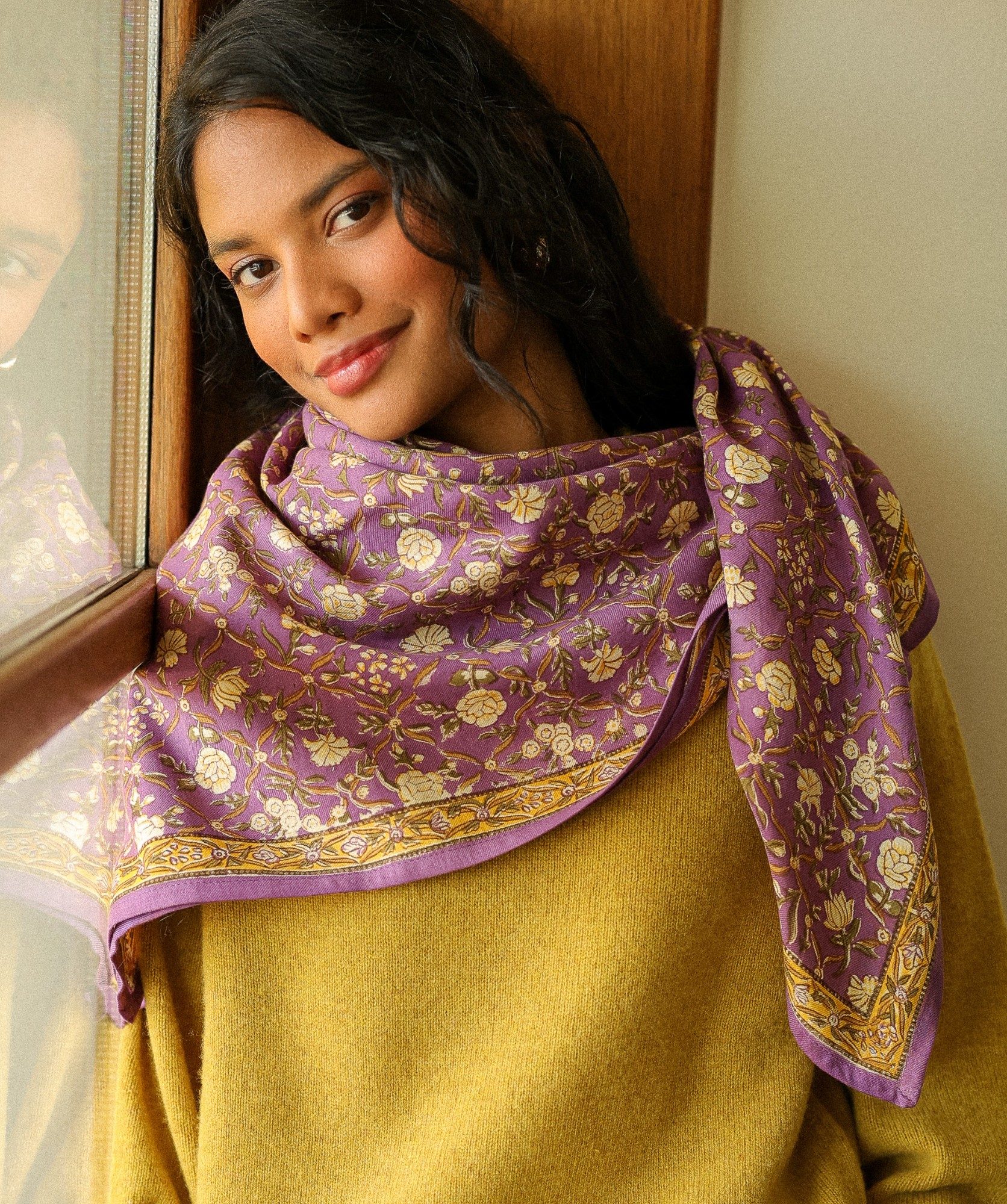 Foulard grand format – Albertine Purple