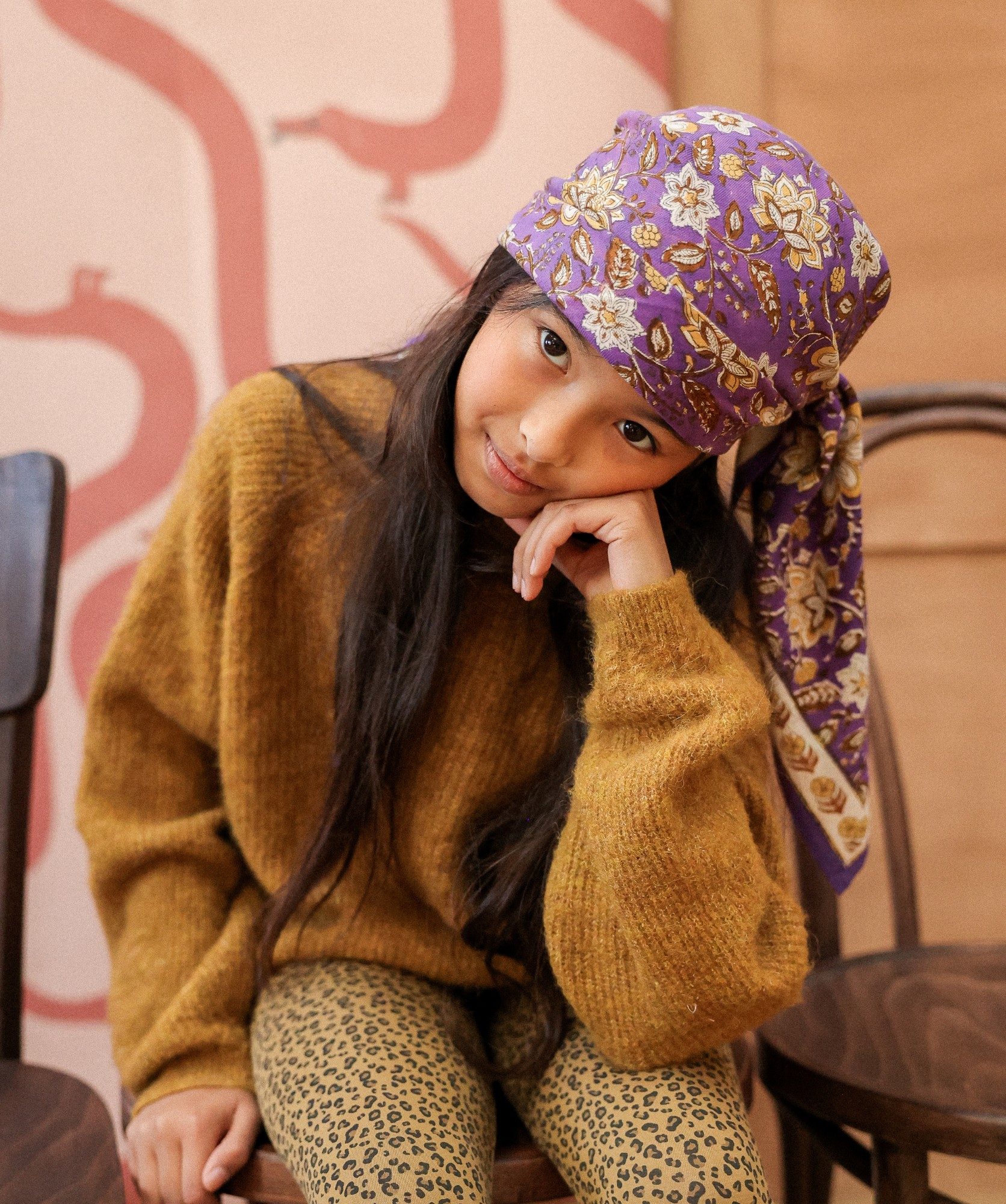 Foulard grand format – Manon Purple