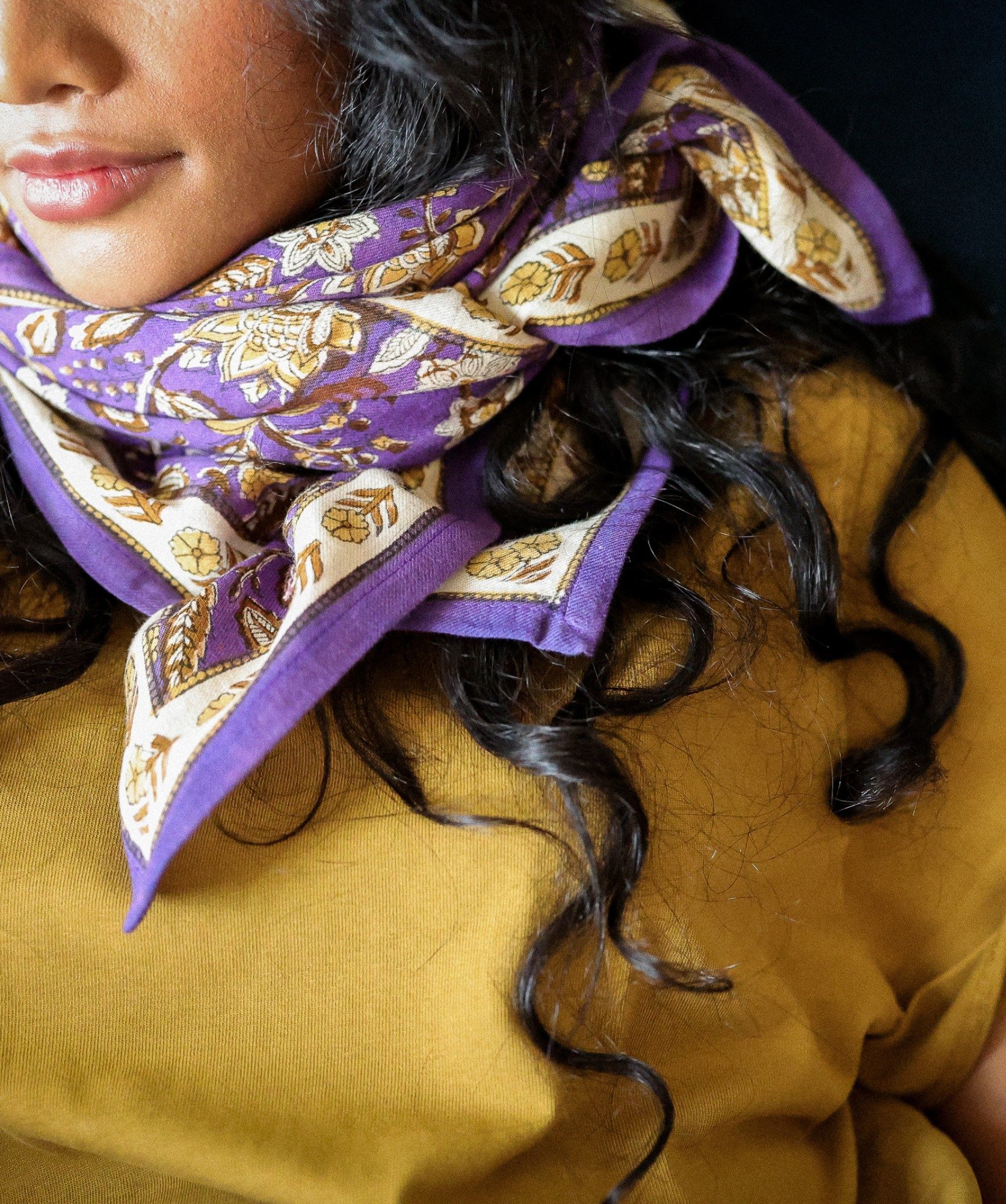 Foulard grand format – Manon Purple