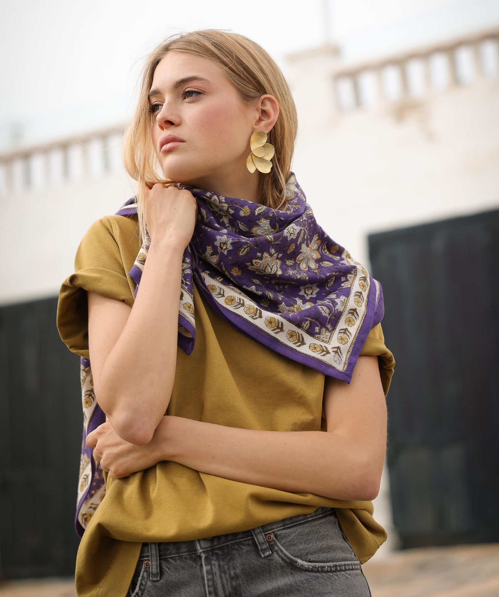Foulard grand format – Manon Purple
