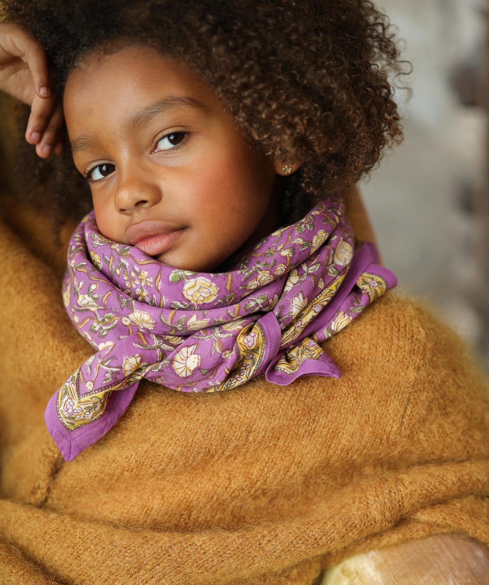Foulard grand format – Albertine Purple