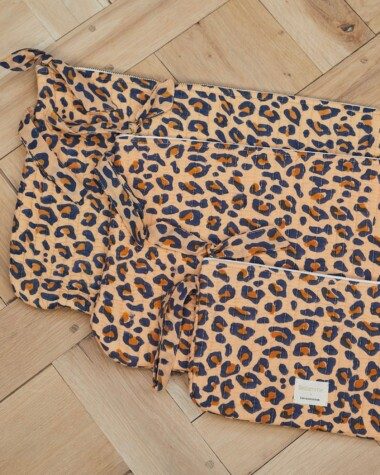 Pochette grand format/ ordinateur 13′ – Léopard camel
