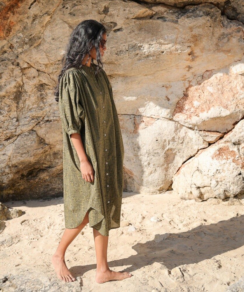 Robe Helena – Imprimé block-print Ivy