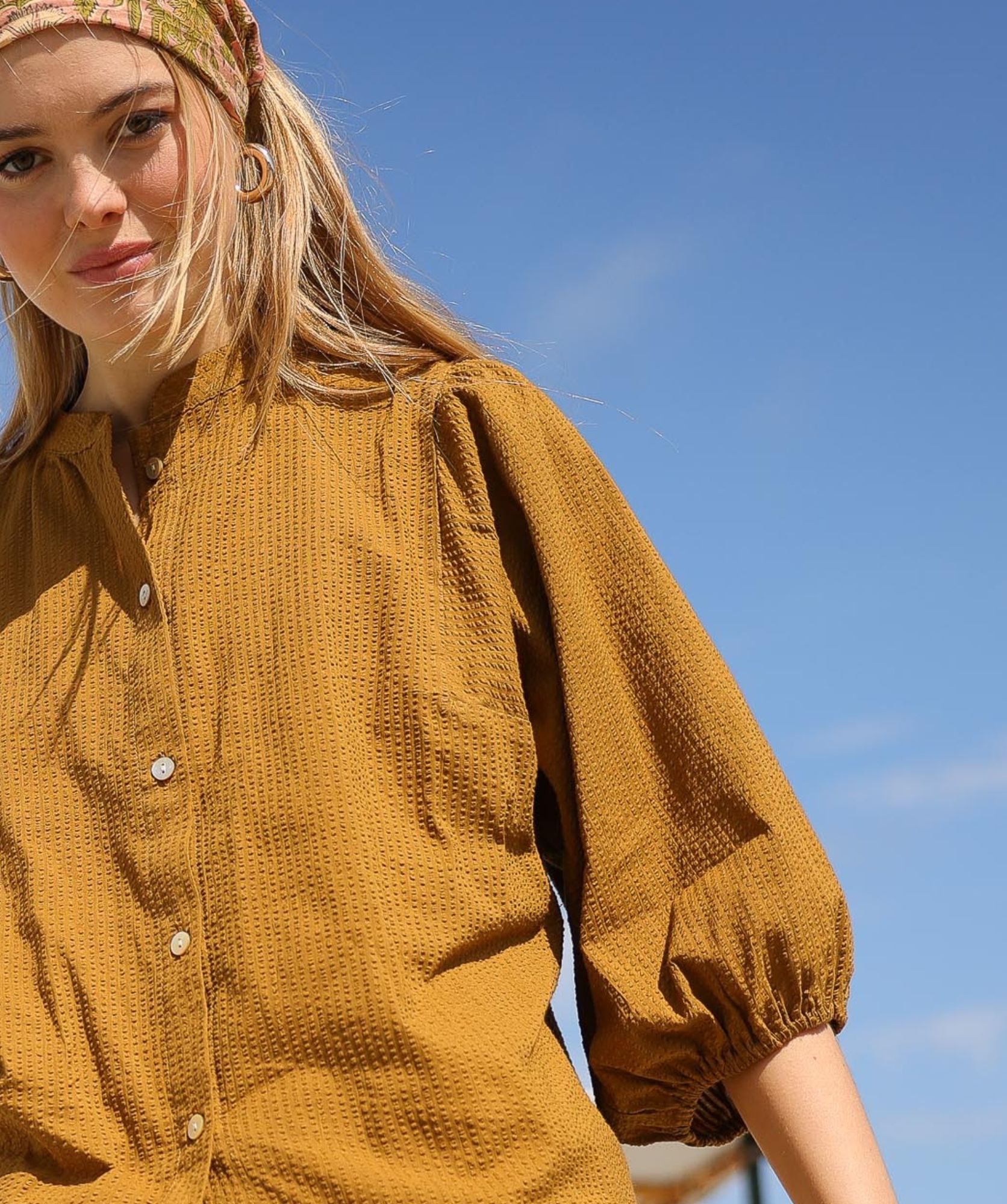 Chemise Bergame – Seersucker Havane