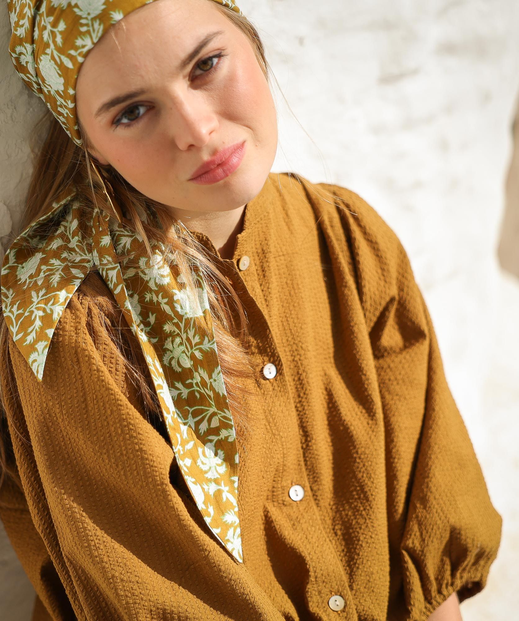 Chemise Bergame – Seersucker Havane