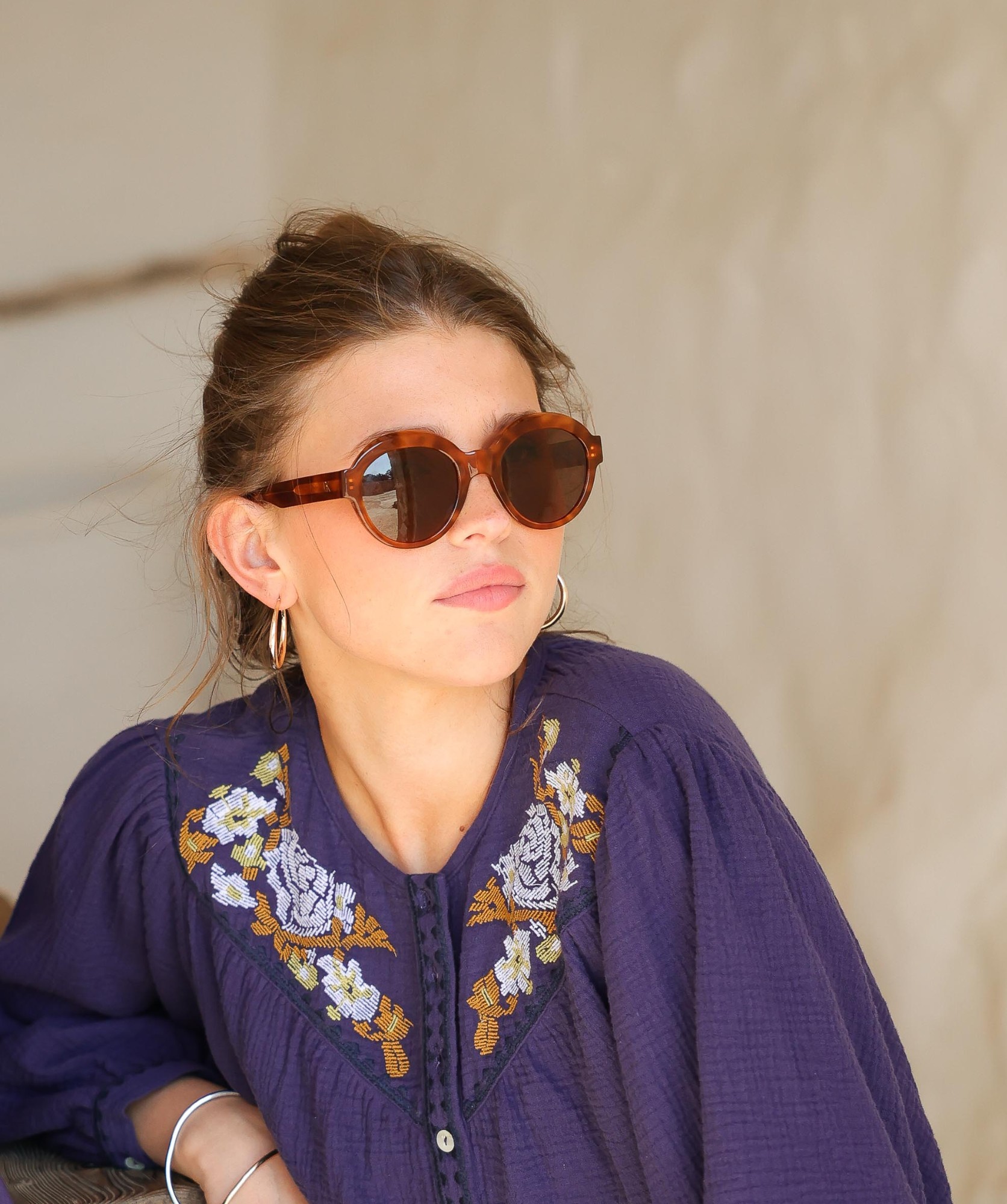 Blouse Fortaleza – Gaze de coton myrtille