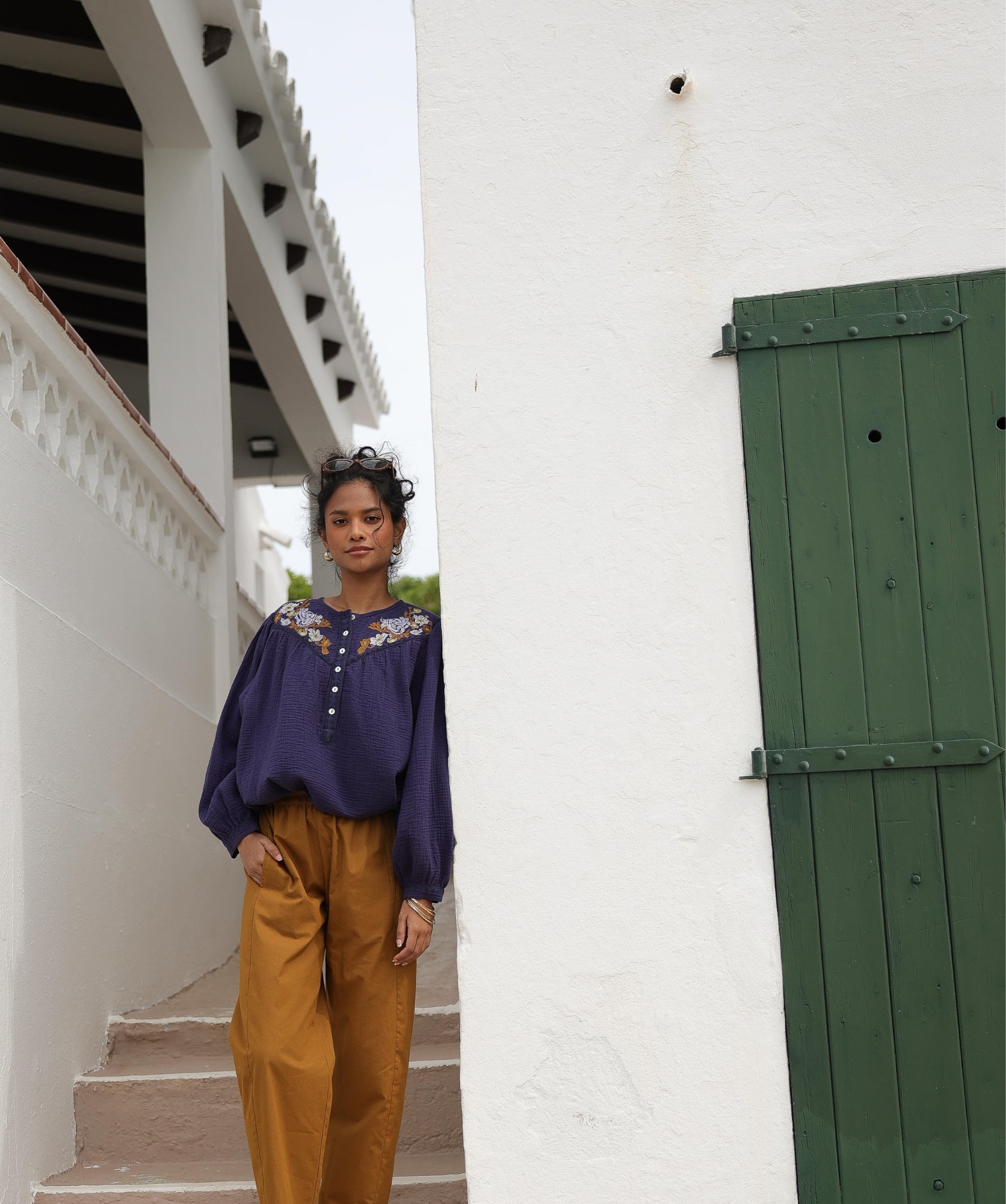 Blouse Fortaleza – Gaze de coton myrtille