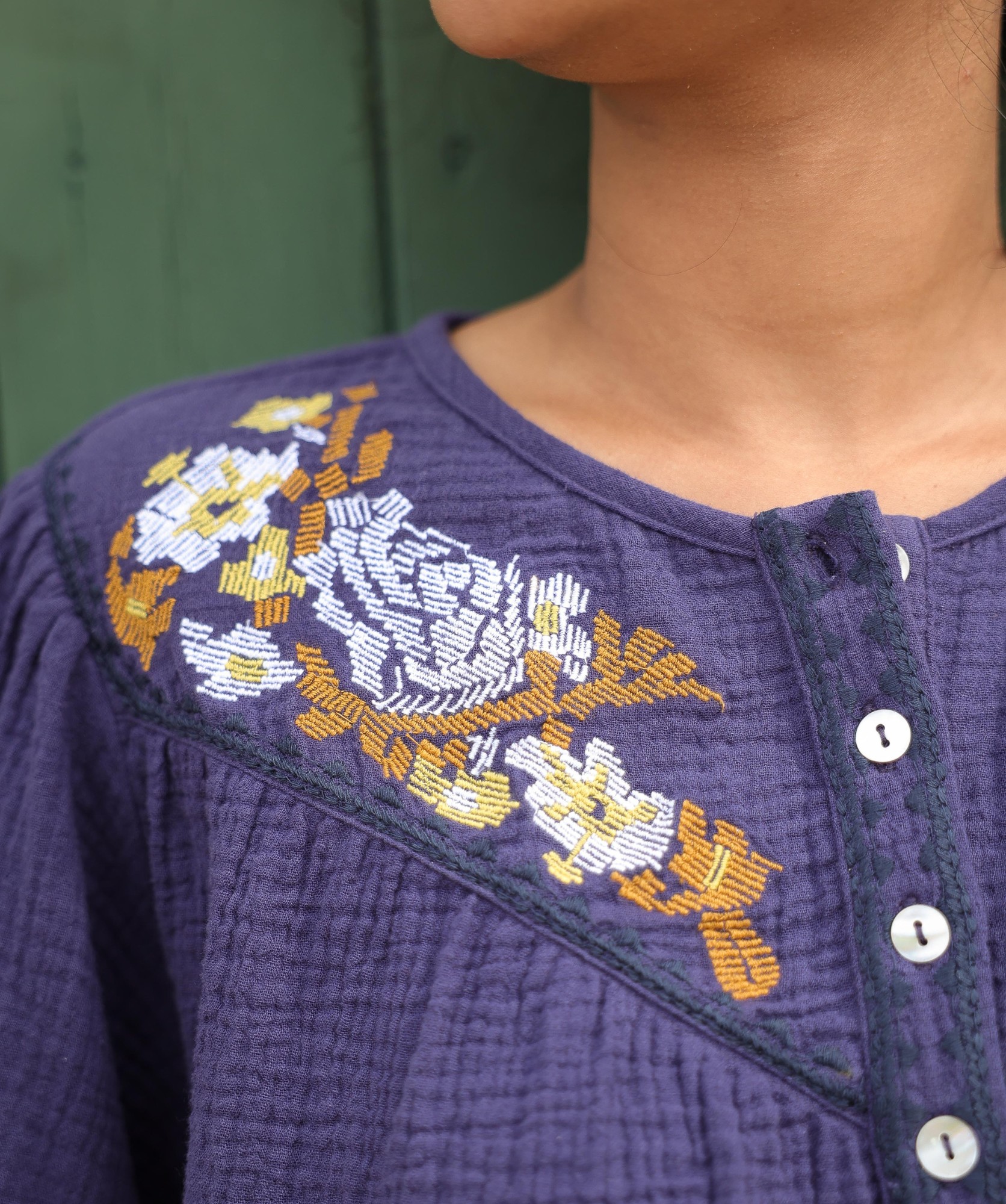 Blouse Fortaleza – Gaze de coton myrtille