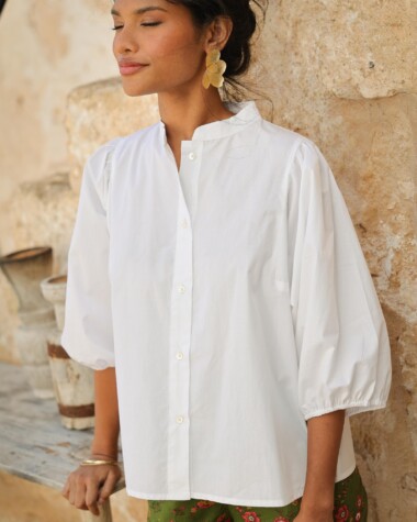 Chemise Bergame – Popeline de coton Blanche