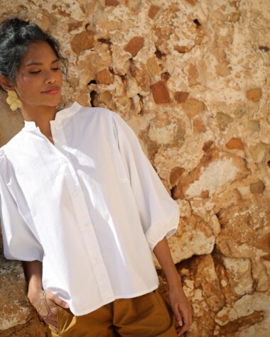 Chemise Bergame – Popeline de coton Blanche