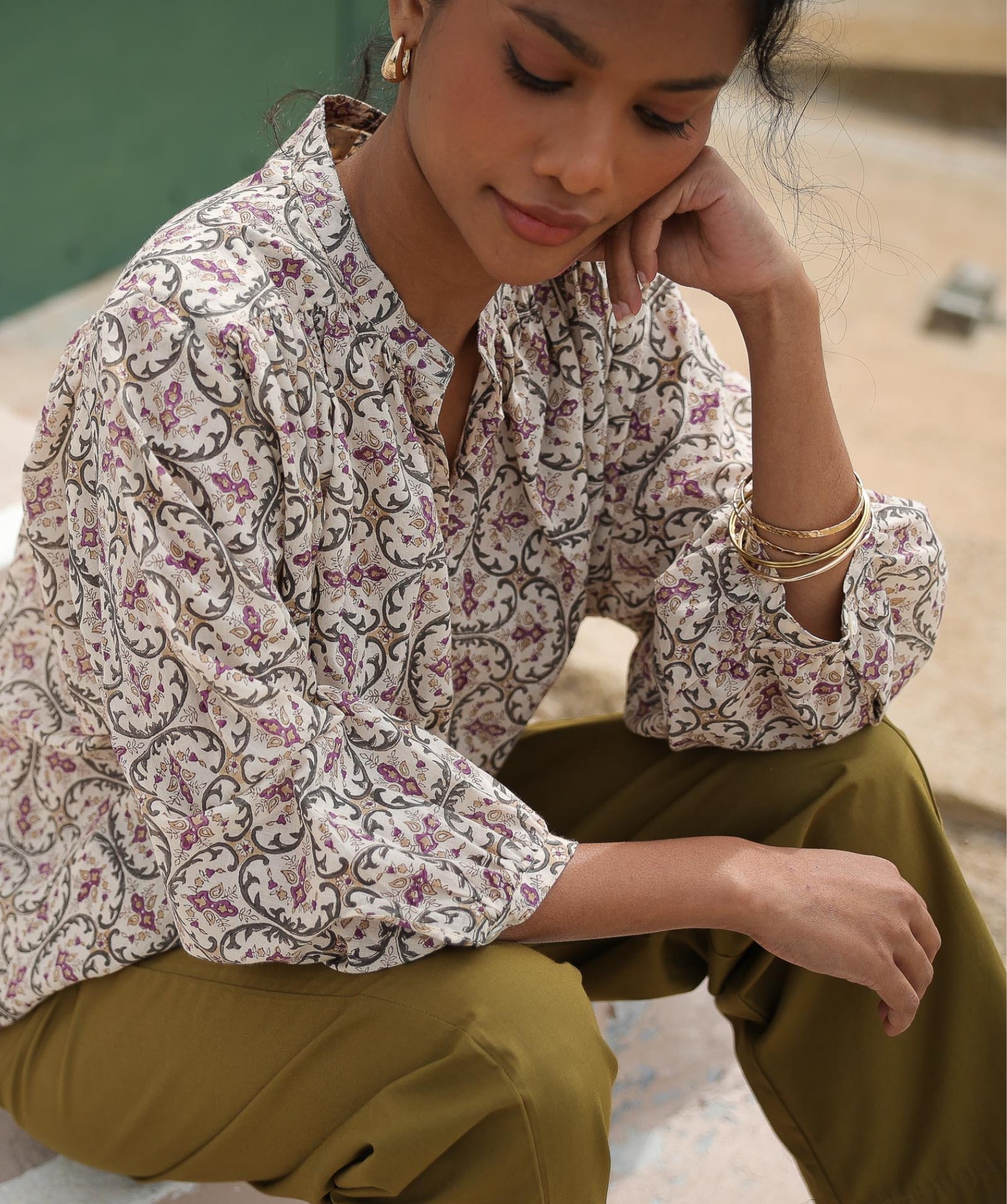 Chemise Brasilia – Imprimé block-print Nelson
