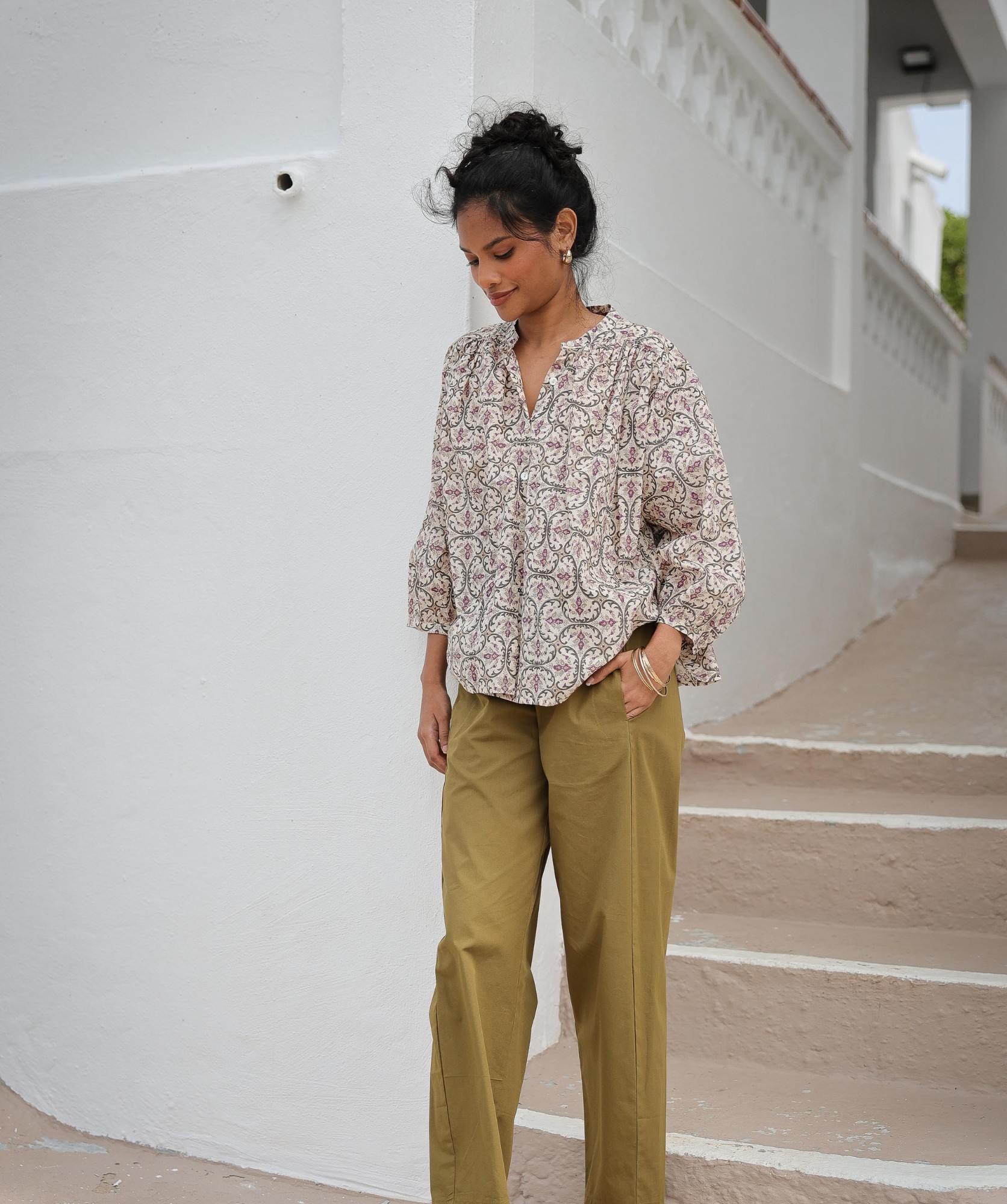 Chemise Brasilia – Imprimé block-print Nelson