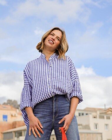 Chemise Priyana – Carreaux bleus