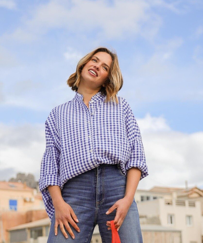 Chemise Priyana – Carreaux bleus