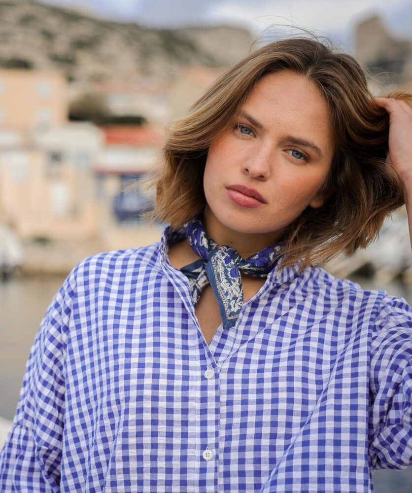 Chemise Priyana – Carreaux bleus