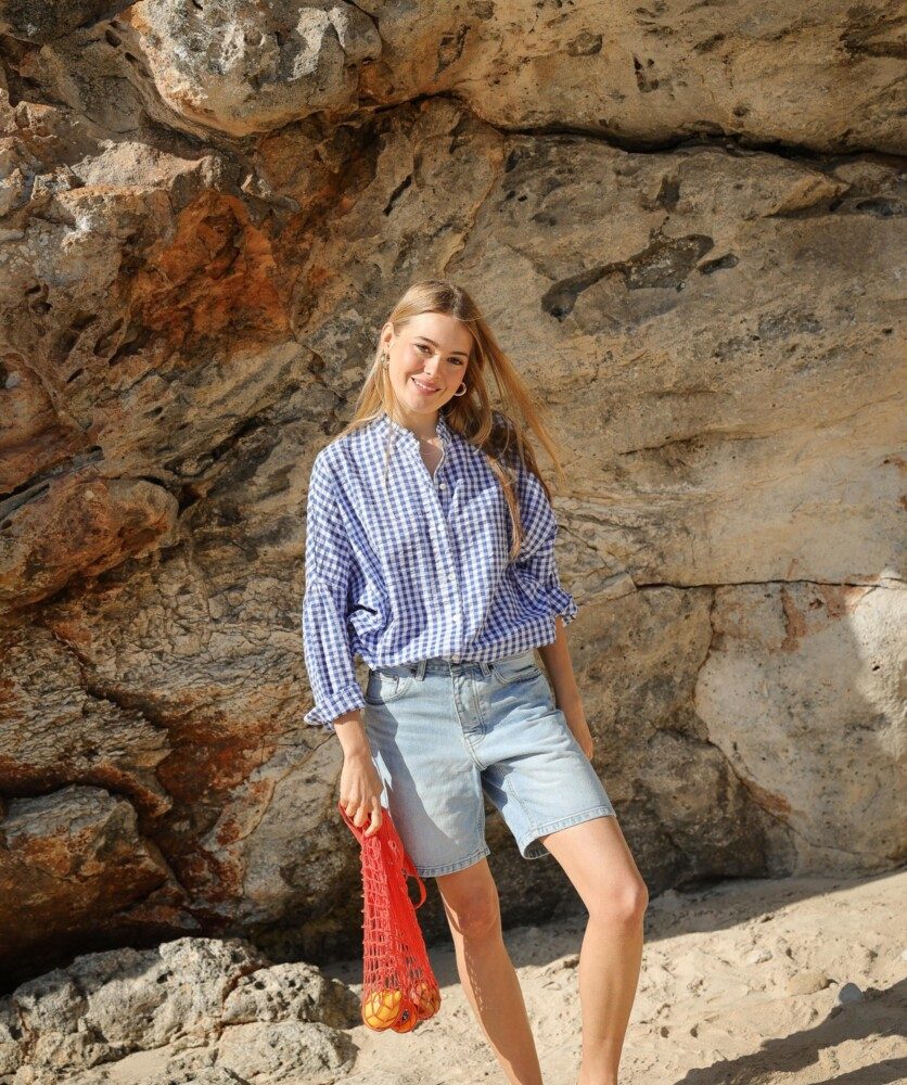 Chemise Priyana – Carreaux bleus
