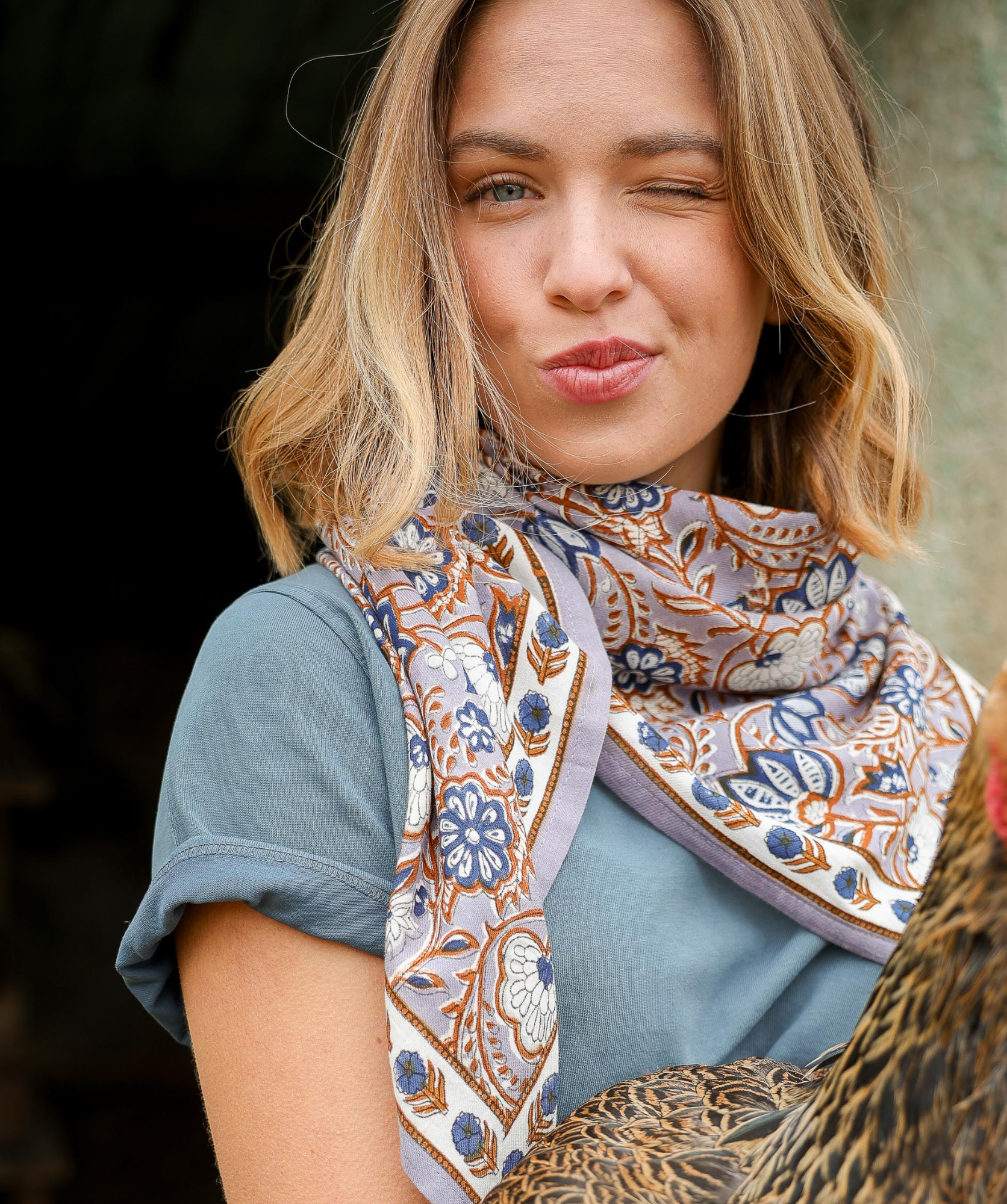 Foulard grand format – Taj Azur