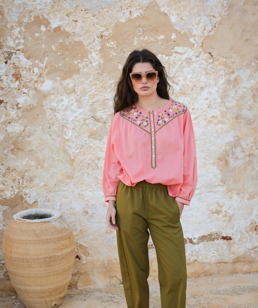 Blouse Floripa – Voile de coton corail