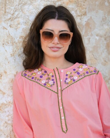 Blouse Floripa – Voile de coton corail