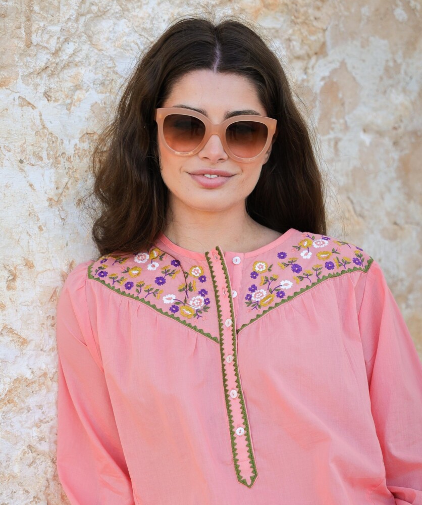 Blouse Floripa – Voile de coton corail