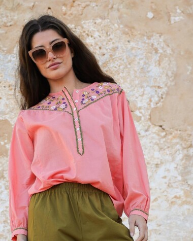Blouse Floripa – Voile de coton corail