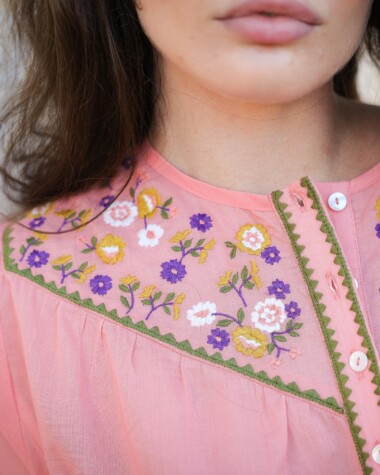 Blouse Floripa – Voile de coton corail