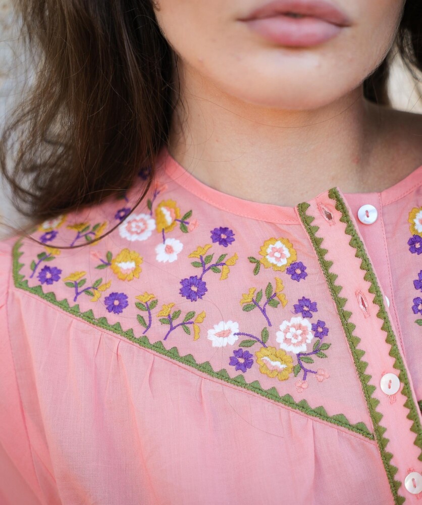 Blouse Floripa – Voile de coton corail