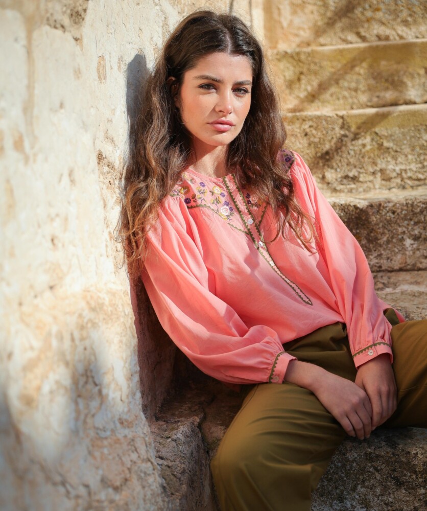 Blouse Floripa – Voile de coton corail
