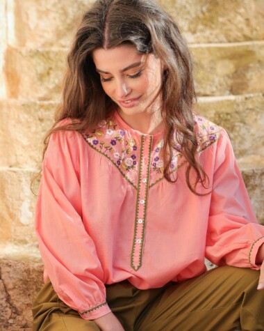 Blouse Floripa – Voile de coton corail