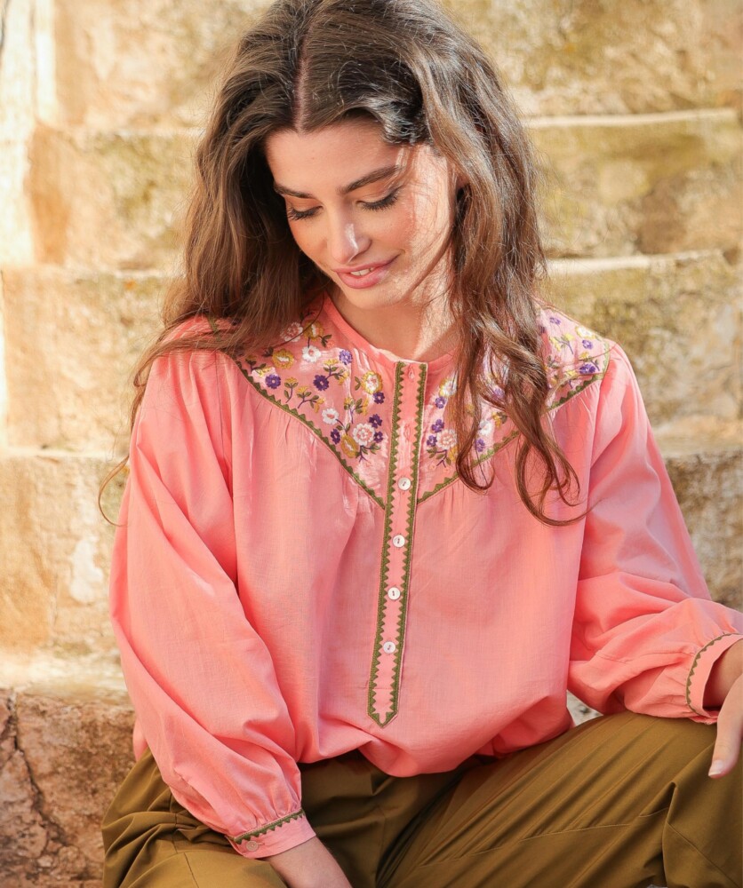 Blouse Floripa – Voile de coton corail