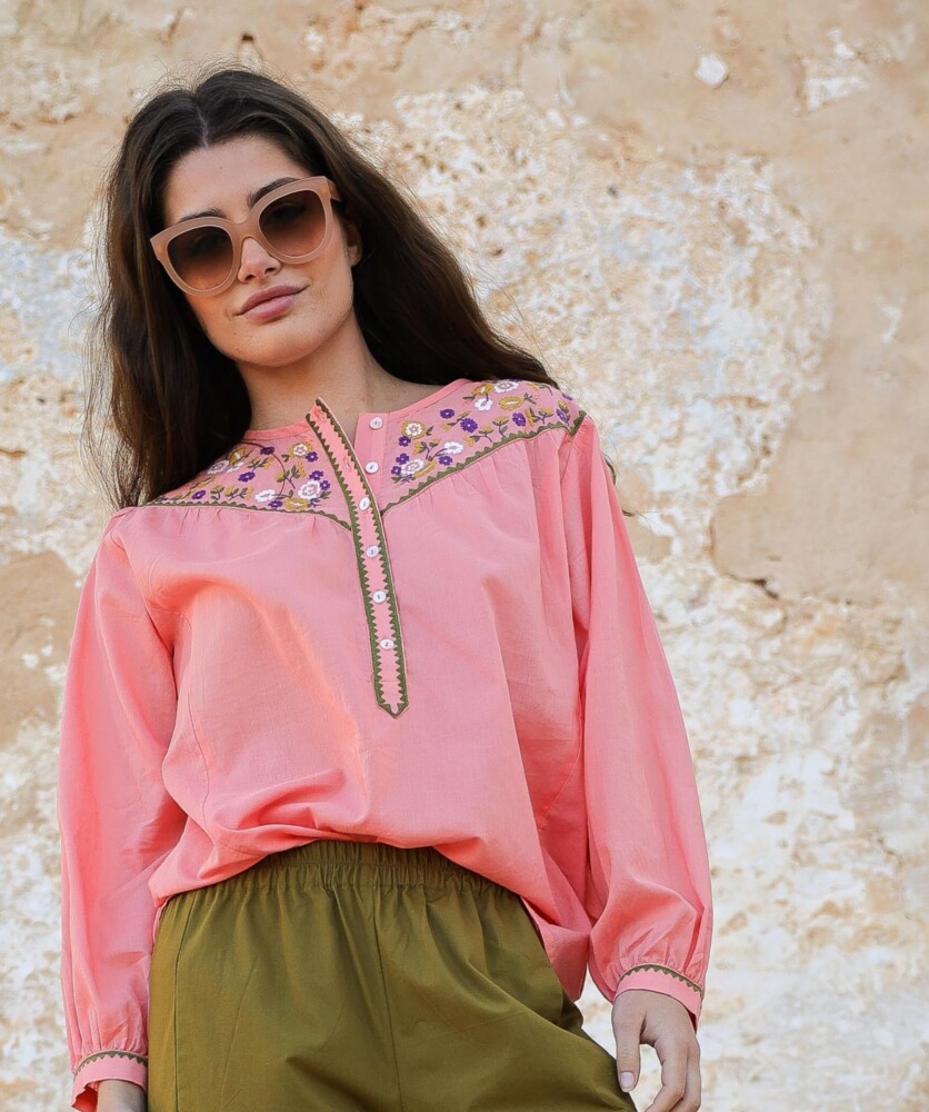 Blouse Floripa – Voile de coton corail