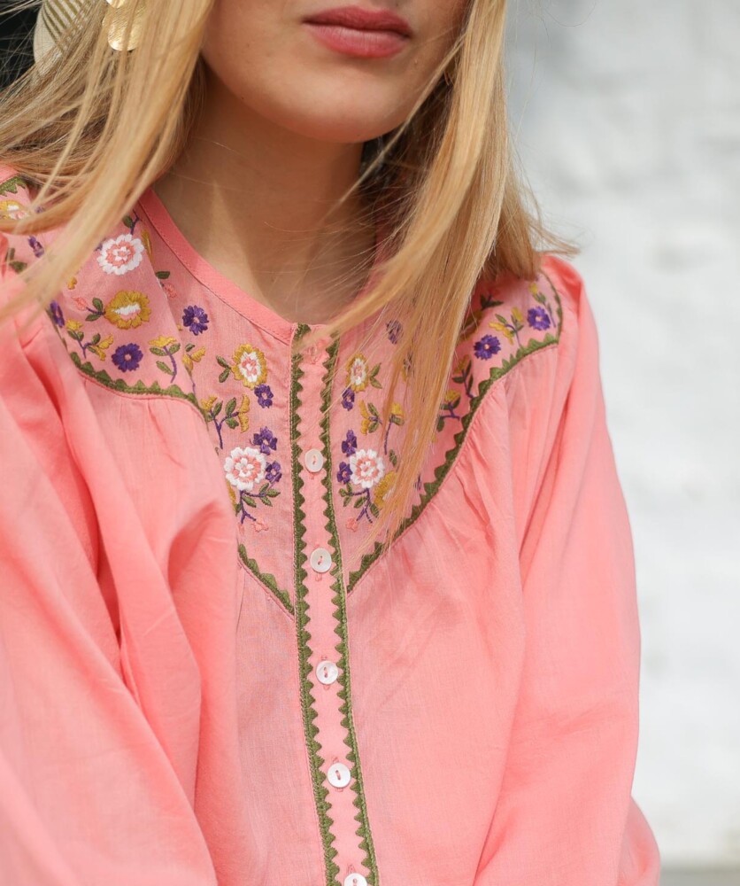Blouse Floripa – Voile de coton corail