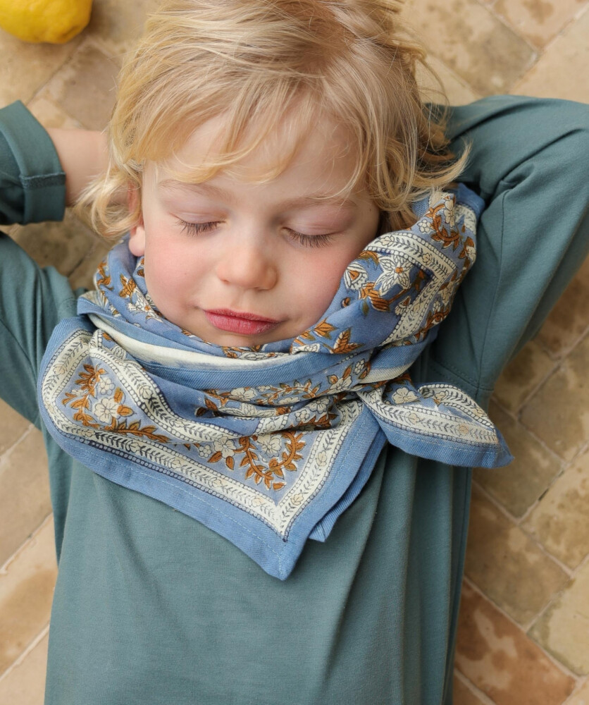 Foulard grand format – Jasmine Bleu Orage
