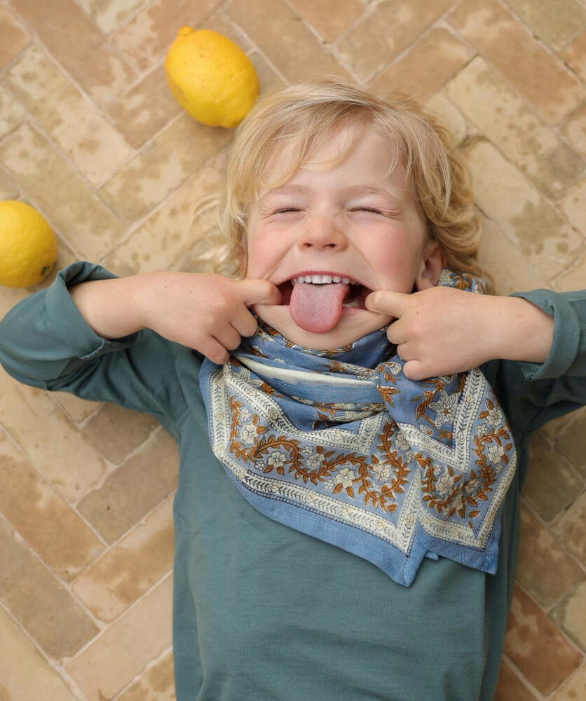 Foulard grand format – Jasmine Bleu Orage