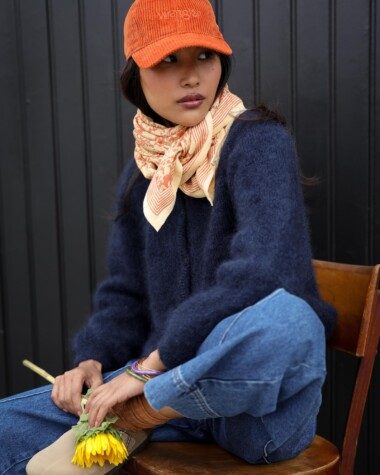 Foulard grand format – Anjali Orange Brûlée