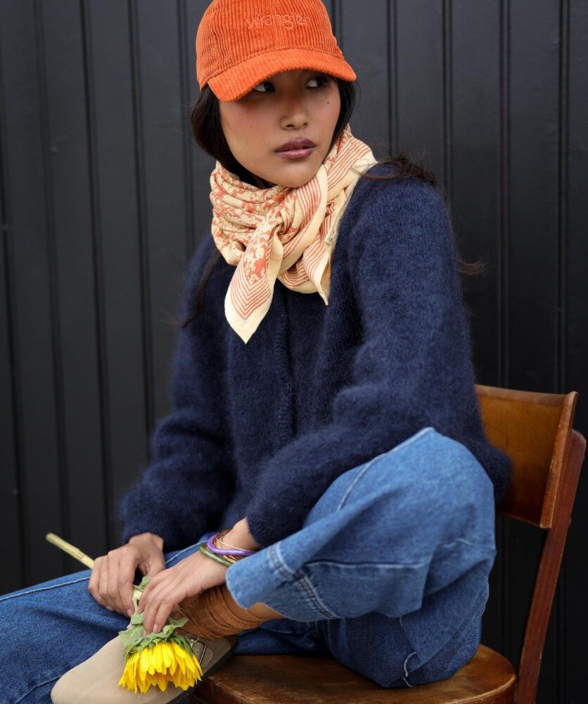 Foulard grand format – Anjali Orange Brûlée