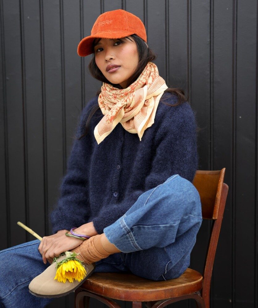 Foulard grand format – Anjali Orange Brûlée