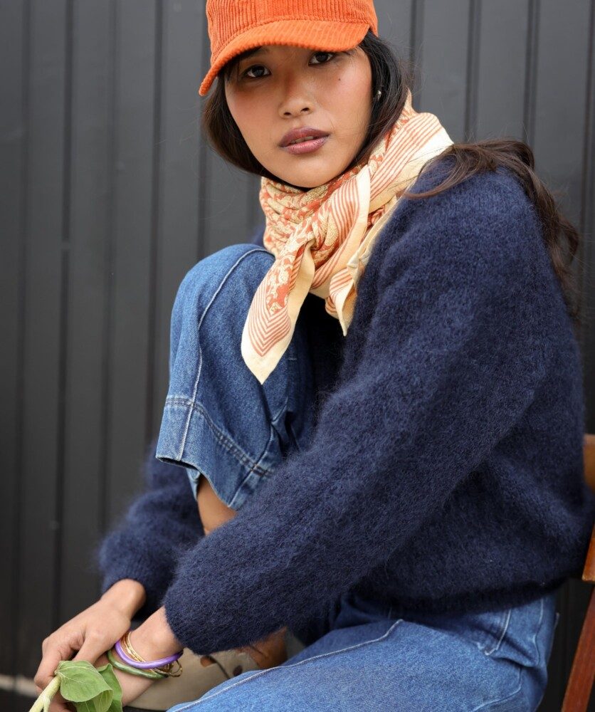 Foulard grand format – Anjali Orange Brûlée