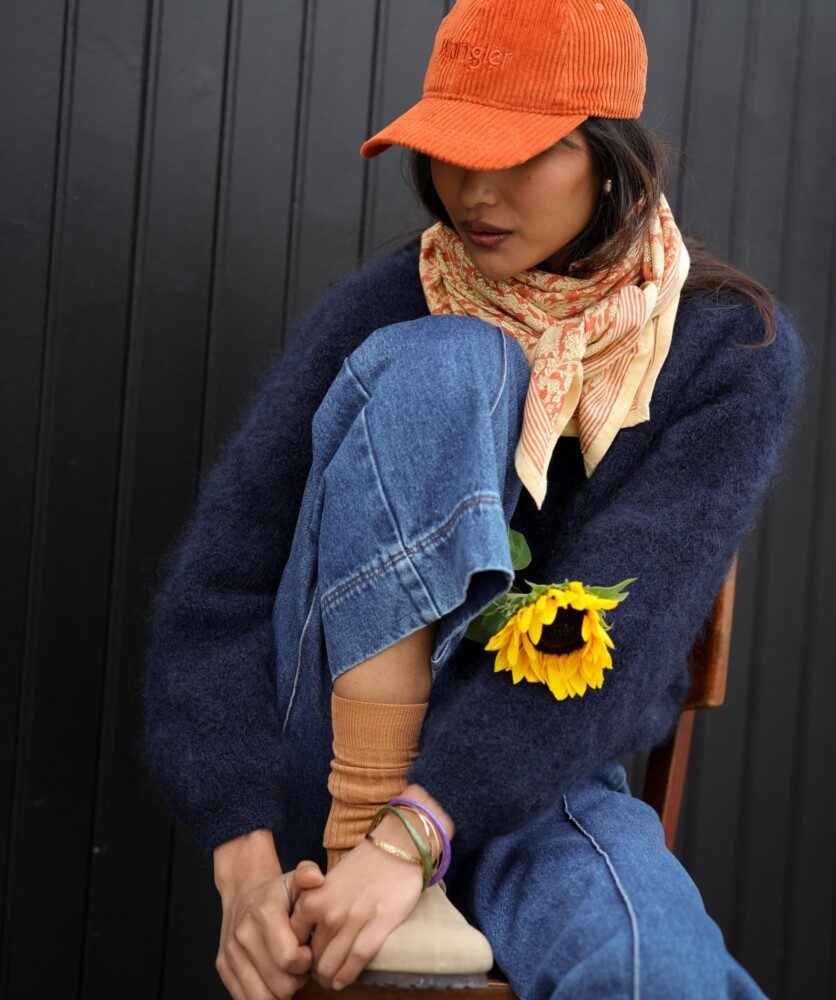 Foulard grand format – Anjali Orange Brûlée