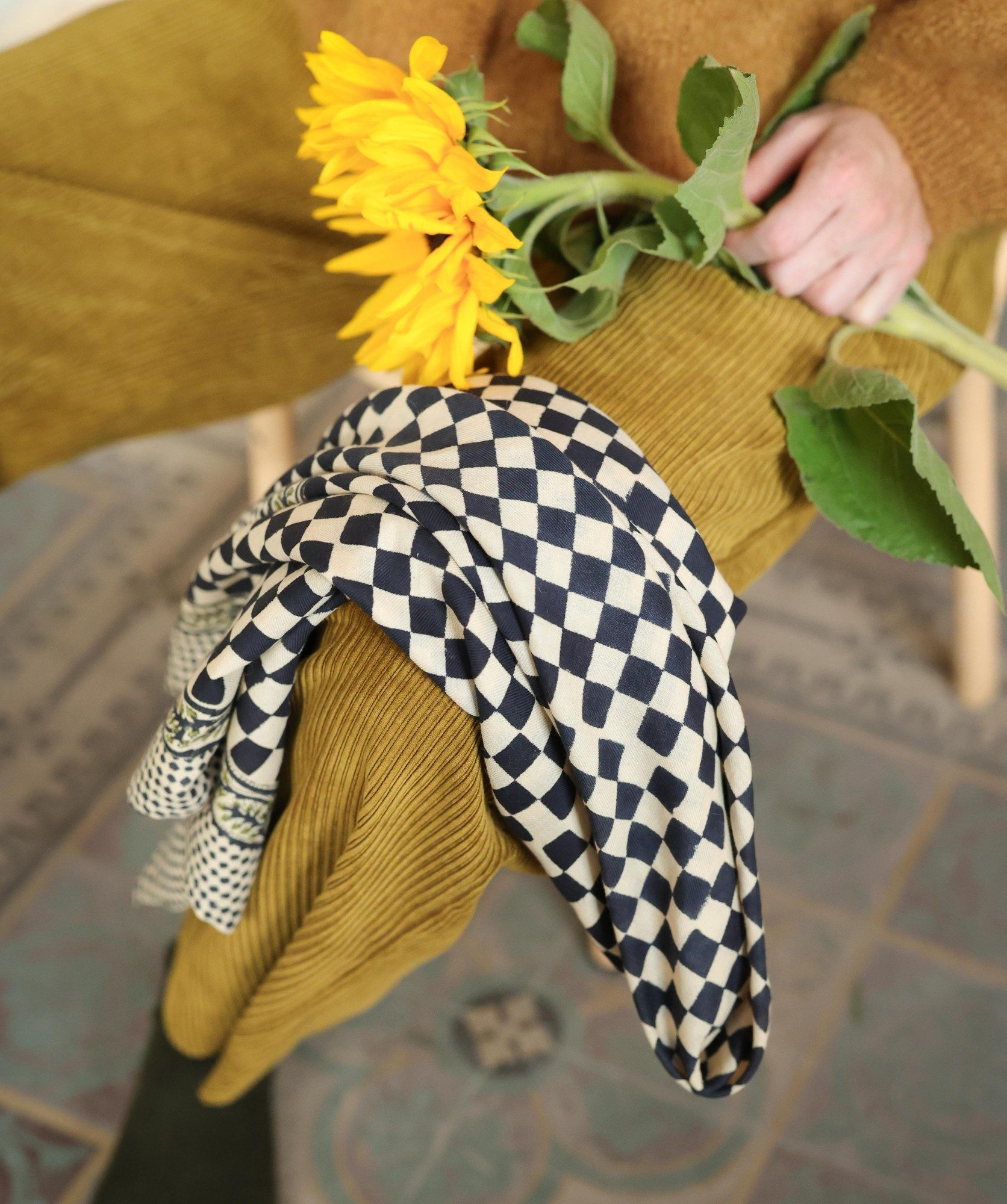 Foulard grand format – Damier Encre