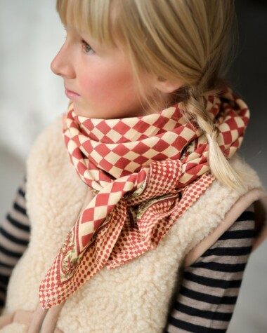 Foulard grand format – Damier Grenat