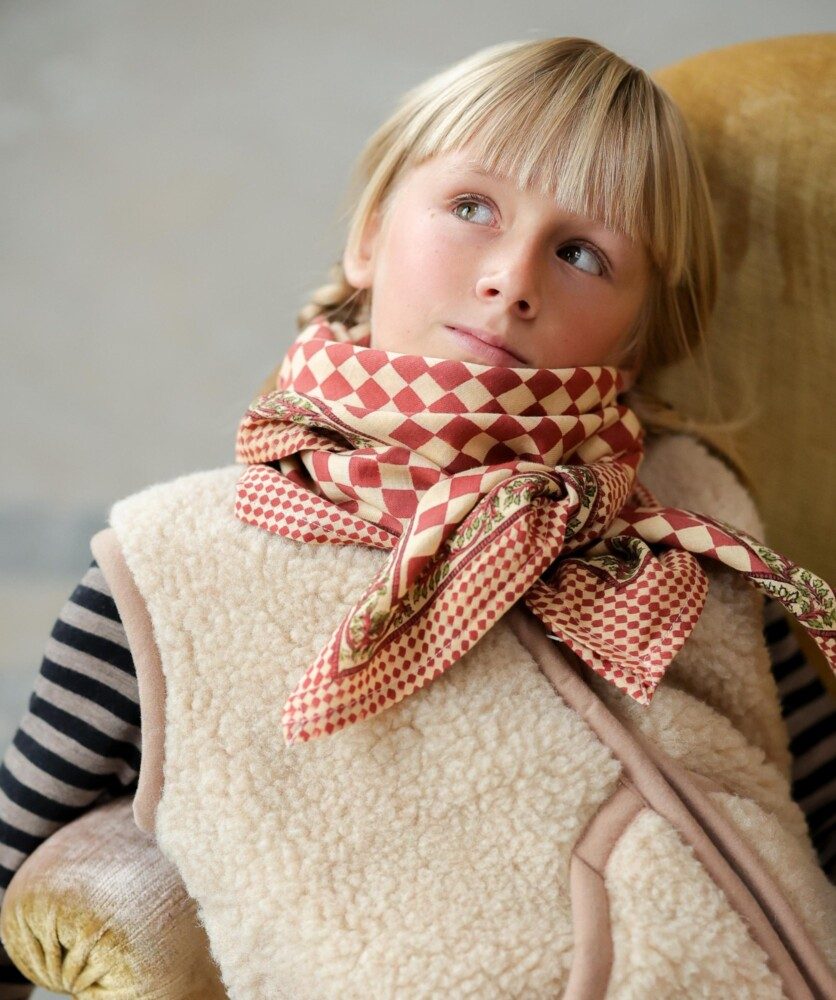 Foulard grand format – Damier Grenat