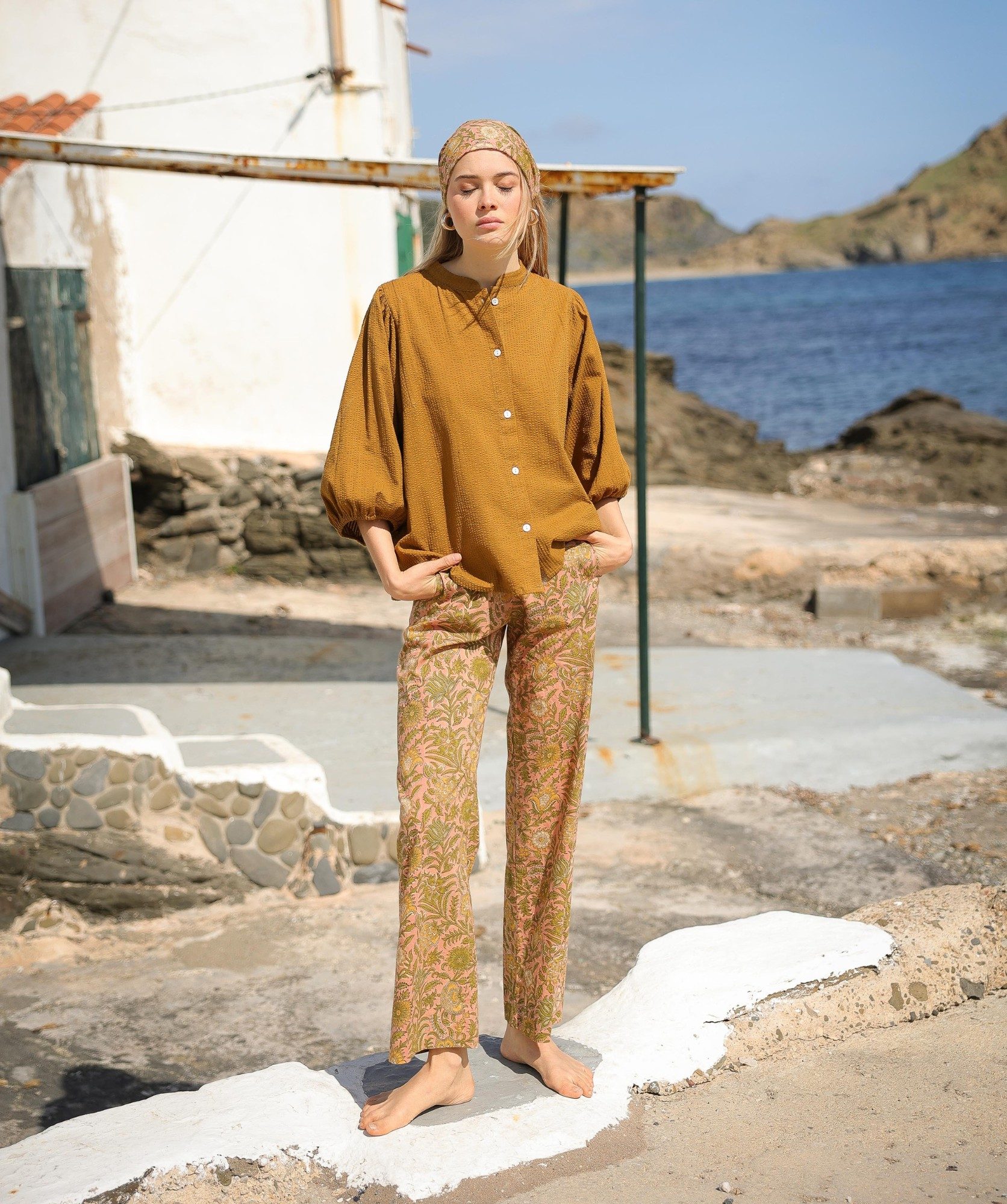 Pantalon Maho – Imprimé block-print June