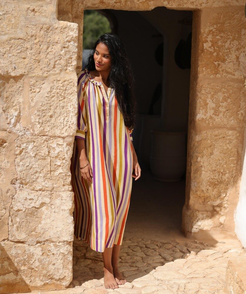 Robe Aimée – Rayure Rosa