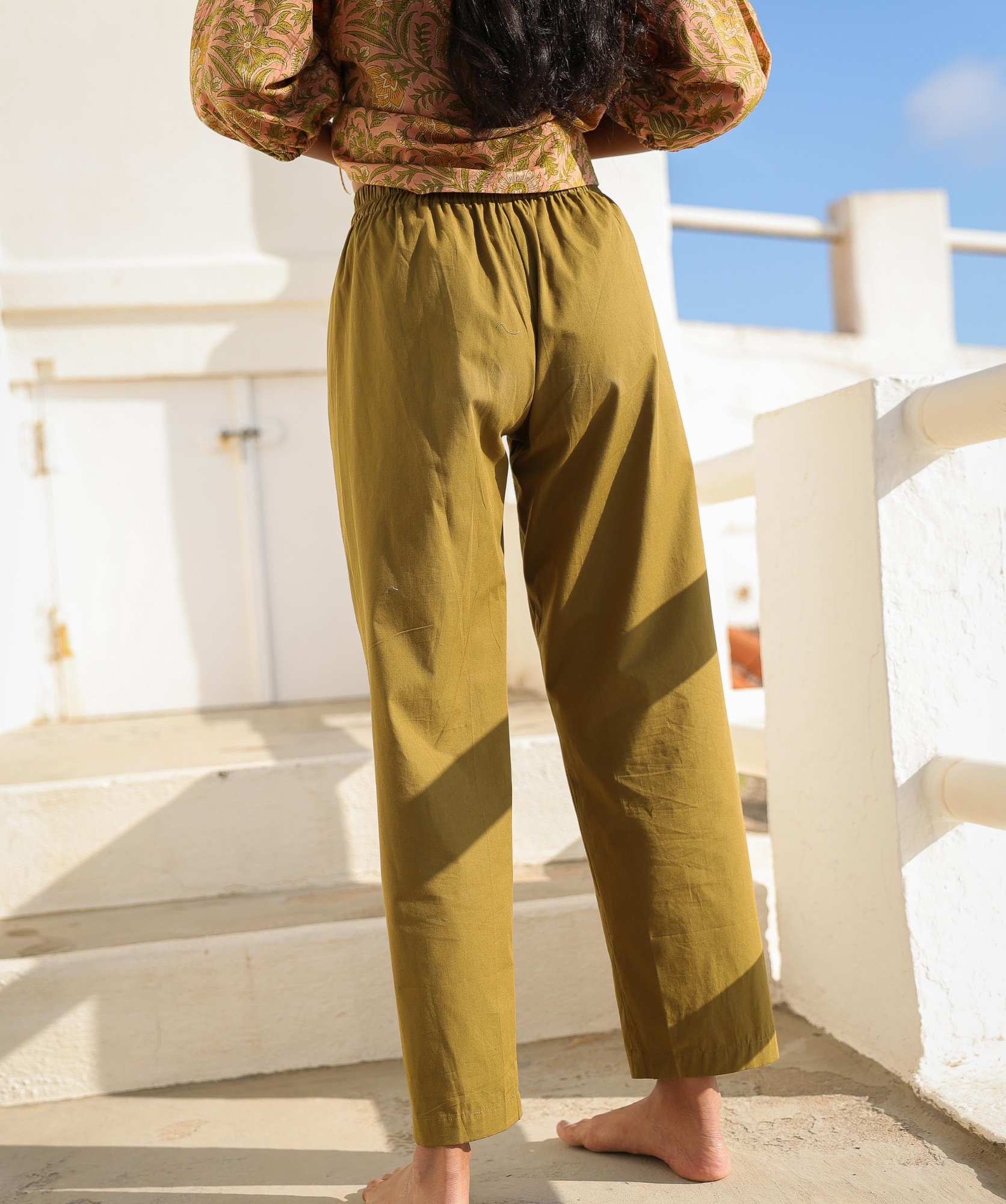 Pantalon Calista – Popeline de coton bronze