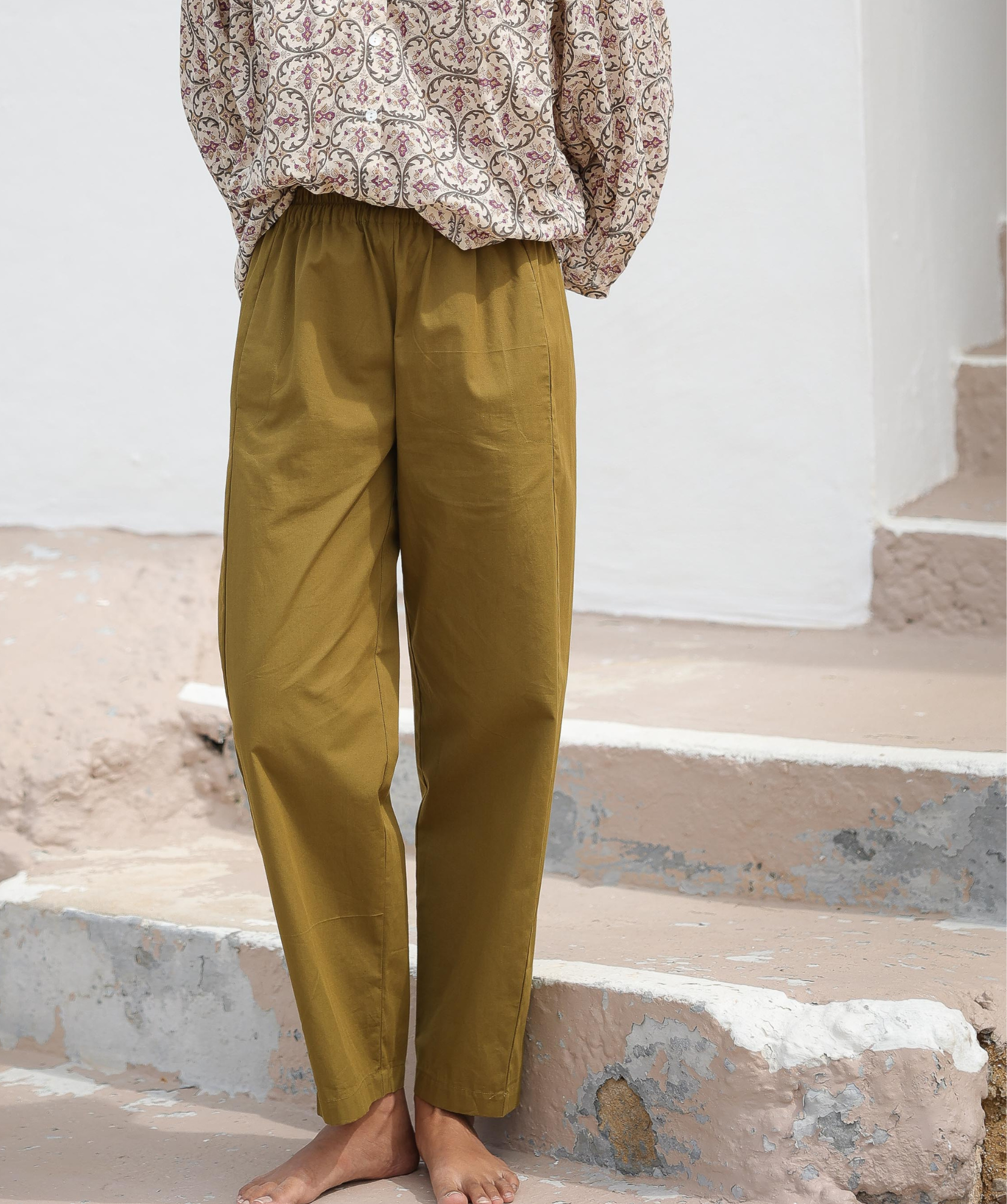 Pantalon Calista – Popeline de coton bronze