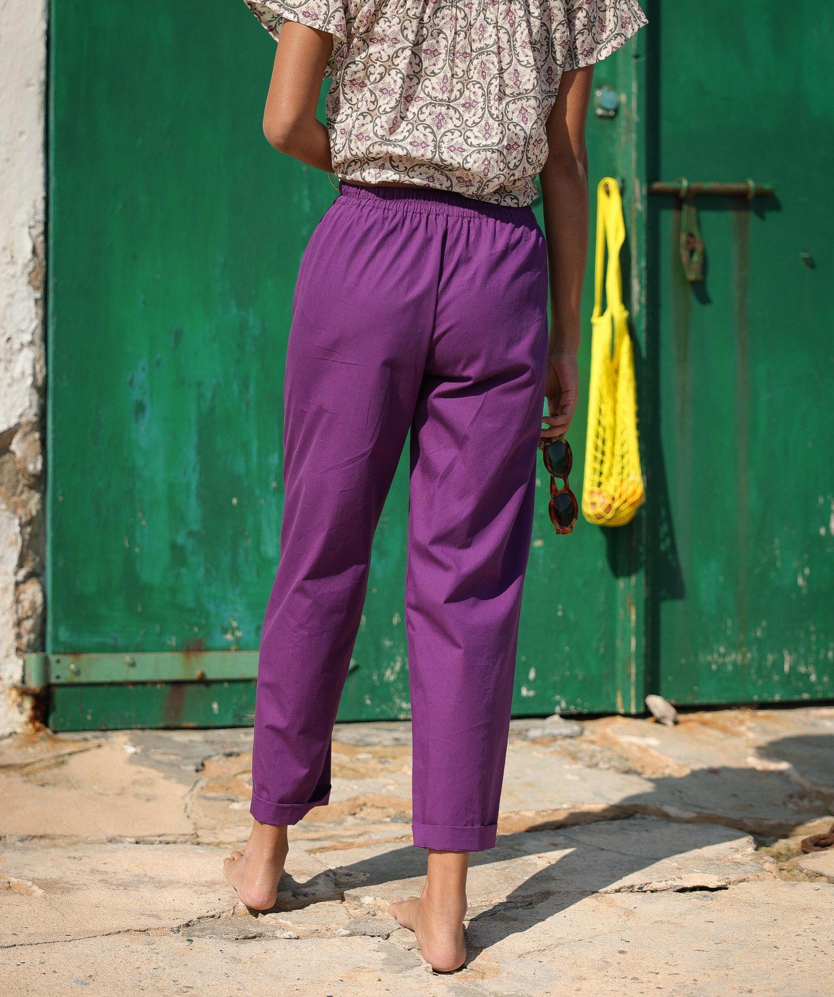 Pantalon Calista – Popeline de coton purple