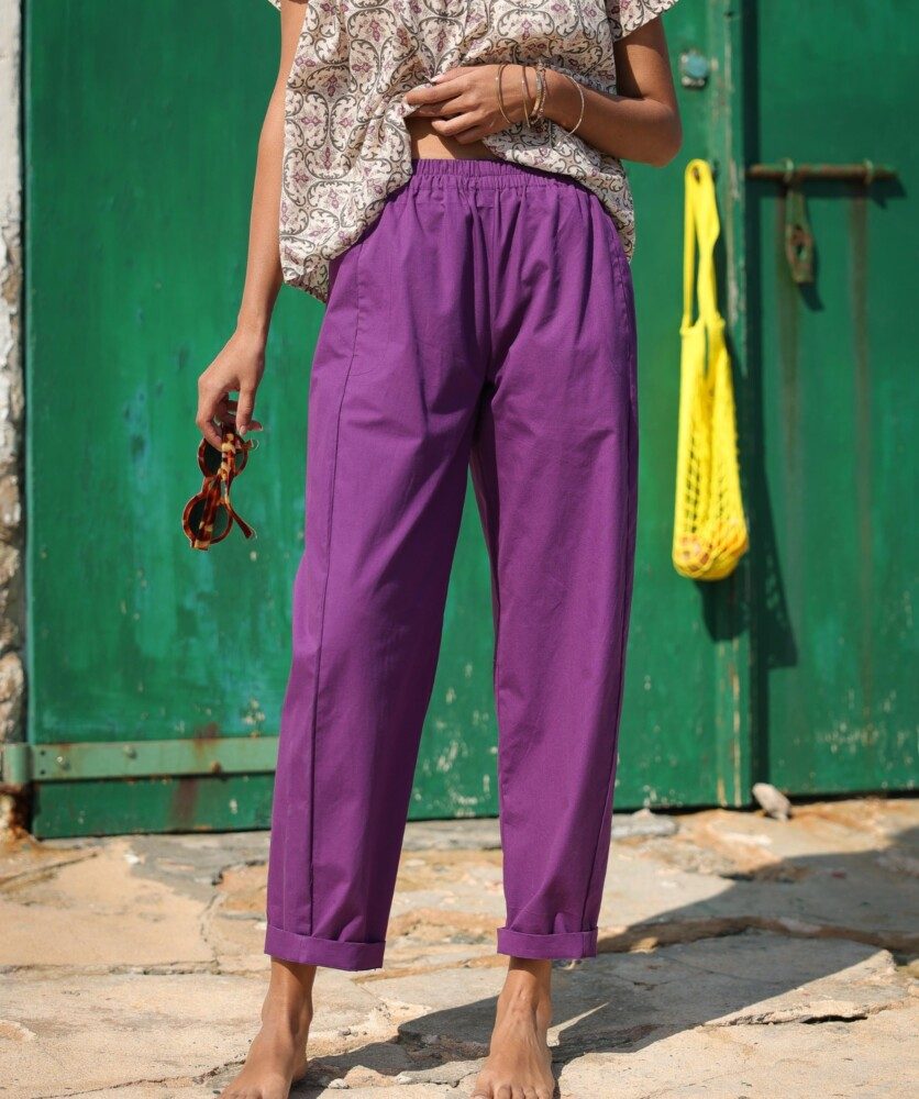 Pantalon Calista – Popeline de coton purple